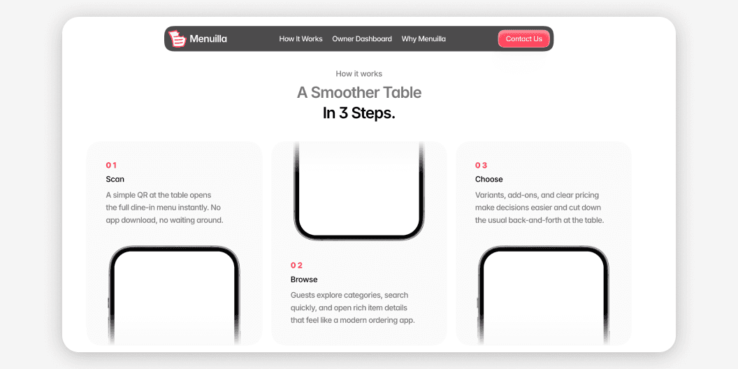Menuilla project preview